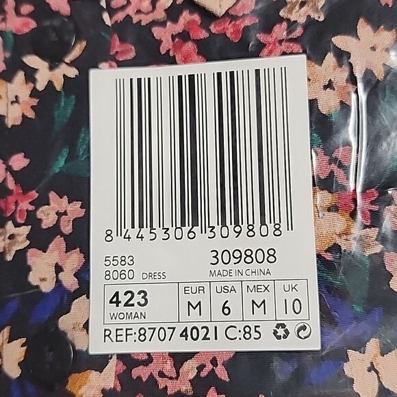 2403 NWT MANGO MIDI SHIRT DRESS IN FLORAL-MULTI SIZE MEDIUM - Picture 8 of 8